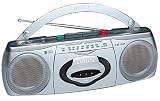 Aiwa CS-P500 AM/FM Stereo Cassette Recorder, Ultra Compact Design w/Q Sound