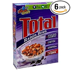 Total Raisin Bran Cereal, 18.25-Ounce Box (Pack of 6)