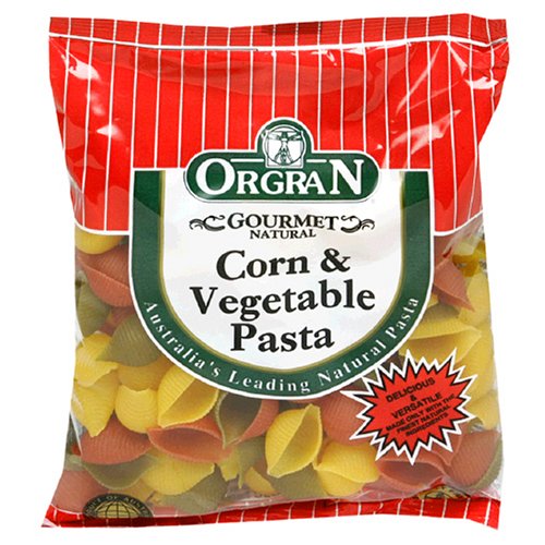 OrgraN Corn & Vegetable Pasta, Shells, 8.8-Ounce Packages (Pack of 9)