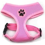 BINGPET BB5001 Soft Mesh Dog Harness Pet Walking Vest Puppy Padded Harnesses Adjustable , Pink Medium