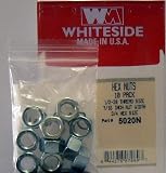 WHITESIDE MACHINE 5020N PACK OF 10 HEX NUTS 1/2-20 THREAD SIZE X 7/16 WIDE X 3/4 HEX DIA