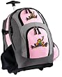Peace Frogs Rolling Backpack PINK Super Cool - Wheeled Travel or School Bags with Wheels - Best Quality