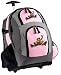 Peace Frogs Rolling Backpack Deluxe Pink Super Cool - Backpacks Bags with Wheels or School Trolley Carry-On Bags - Unique Wheeled Gifts for Girls Ladies- CUTE!