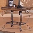 Brown Finish End Table with Slate Insert By Coaster Furniture