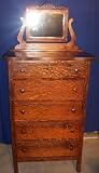 Art Deco Highboy Dresser with Mirror, #wo95