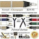 1 wide formal suspenders in Champagne Tan color Y-back