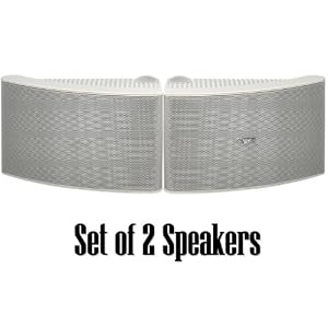 Yamaha All Weather Outdoor / Indoor Wall Mountable Natural Sound 150 watt 2 way Acoustic Suspension Speakers – White – with 50ft 16 AWG Speaker Wire – Compatible with All Audio / Video Home Theater Sound Systems, Components, CD Players, or Receivers – Also Designed for Book Shelf or Desktop Use