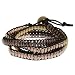 Goldtone, Coopertone, and Bronzetone Beaded Wrap-around Bracelet