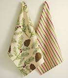 Pinecone Dishtowels Set of 2