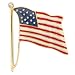 Brass Enamel Flag Pin with Clear CZ 54x46mm