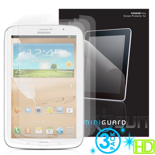 MiniGuard Screen Protector for Samsung Galaxy Note N5100 8.0" S-Pen Compatible (3x Pack HD Clear)
