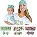 PGXT Parent Child Bow Floral Soft Turban Headband Head Wrap Knotted Hair Band
