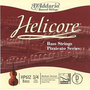 【クリックで詳細表示】D’Addario ダダリオ ウッドベース弦 HP612 3/4M Helicore Pizzicato Bass Strings / D-nickel