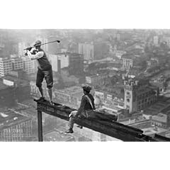 1art1 43568 New York - Golfstunde Auf Einem Wolkenkratzer Poster 91 x 61 cm