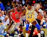 Michael Jordan & Magic Johnson 1990 Action - Chicago Bulls NBA 8x10 Photo