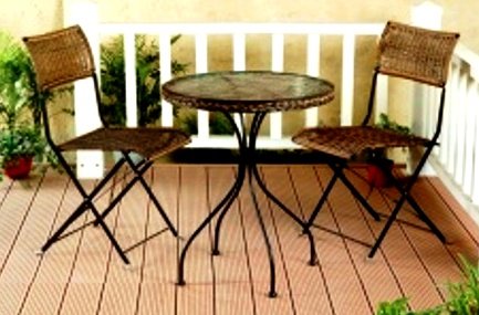 French Cafe Bistro Set - Weatherproof Resin Wicker - Wrought Iron Frame - 3 Colors! Select Bistro Color: Mocha