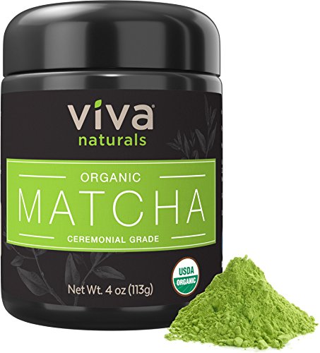Viva Naturals Organic Matcha Green Tea Powder [4 oz] - Heavenly Ceremonial Grade for Lattes, Smoothies and Baking