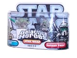 Star Wars Galactic Heroes 2 Pack 2 Inch Tall Action Figure - Yoda with Green Lightsaber and Kashyyyk Trooper with Blaster Pistol