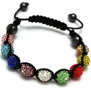 Multi Coloured Unisex Shamballa Bracelet Crystal Disco Ball Friendship Bead Swarovski Crystals Beads Bracelets