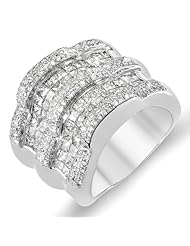 6.00 Carat (ctw) 14k White Gold Round Diamond Ladies Cocktail Ring 6 CT