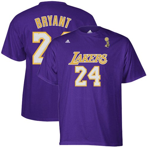 NBA Men's Los Angeles Lakers Kobe Bryant #24 Name & Number Tee (Purple, Medium)