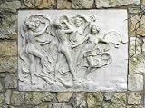 Villa Finale historic mansion bas relief in garden, San Antonio, Texas - 16