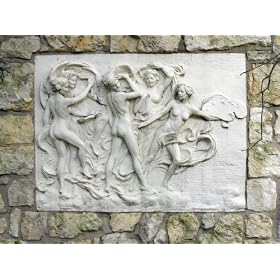 Villa Finale historic mansion bas relief in garden, San Antonio, Texas - 16"x20" - Fine-Art Gicle Photographic Print by Carol M. Highsmith