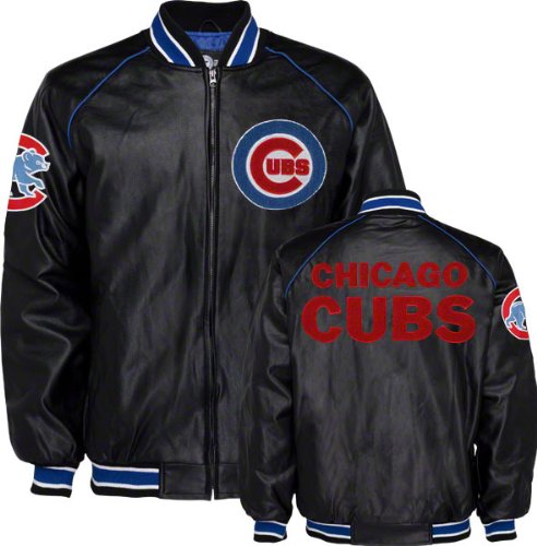 Chicago Cubs Faux Leather Varsity Jacket