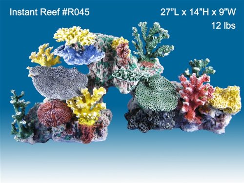 Instant Reef #045 Artificial Coral Reef Aquarium Decoration for Saltwater Fish, Marine Fish Only with Live Rock Aquarium, Coral Reef Tank, Freshwater Aquarium. Gorgeous Corals, Non-Toxic, Easy to Clean. Reef Aquarium at Saltwater Fish Only Tank costs
