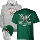 NHL Youth Minnesota Wild Uncuffed Hat, Hoody & Tee 3-Pack Set - R58Exmwl (Multi, X-Large)