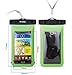 DandyCase Neon Green Waterproof Case for Apple iPhone 5, Galaxy S4, HTC One, iPod Touch 5 - Also fits other Large Smartphones up to 5.3