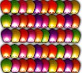 Glo-Lantern 50-Pack Coloured Mixed Colour Sky Lanterns