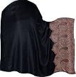Woolen Shawl Antique Paisley Border Embroidered Wrap 80 x 40 inches (psley322)