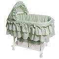 Rocking Cradle Bassinet- Sage Gingham