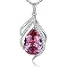 Sue's Secret Fuchsia Pink Teardrop of Angel Pendant Necklace Jewelry Gift with Crystals from Swarovski