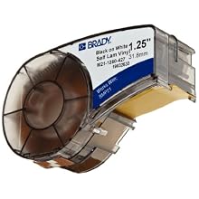 Brady M21-1250-427 14' Length, 1.25" Width, B-427 Self-Laminating Vinyl, Black On White/Translucent Color BMP 21 Mobile Printer Label