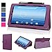 Evecase Leather Folio Stand Case Cover with Magnetic Closure for E-Fun Nextbook NX700QC16G and Nextbook Ares 7 Tablet (2015 Model NXA7QC132) - Purple