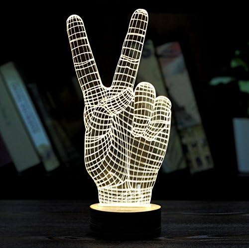 GetTen Home Decorative Light Creative Led 3D Visual Fantasy Light Romantic Storm Atmosphere Lamp (Victory sign)