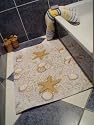Pretty print absorbing bathroom mat 50X75 cms - Starfish Beige
