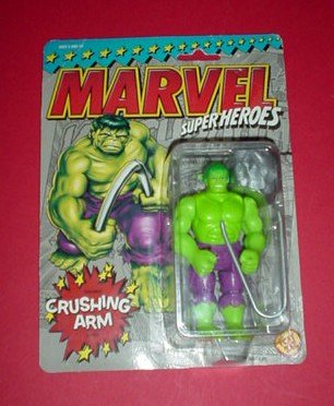  Marvel Super Heroes: The Incredible Hulk, 4.75" Poseable Action Figure with Crushing Arm, Boulder and Steel Bar
