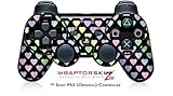 Sony PS3 Controller Skin Pastel Hearts on Black