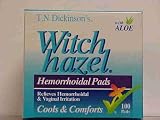T.N. Dickinson's Hemorrhoidal Pads, Witch Hazel with Aloe, 100 pads