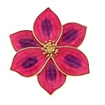 Hand enameled clematis flower brooch or pin $49.99