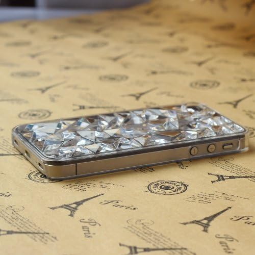 ANYPHONE Crystal Clear Diamond Grain Transparent Case Cover Back Case Protective Skin Shell Shining Phone Case Transparent Case for Apple iPhone5 5S iPhone5G (Transparent)