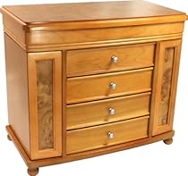 Seya Oak Burlwood Jewelry Box Necklace Earring Storage Case Seya Oak Burlwood Jewelry Box Necklace Earring Storage Case