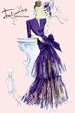 Art Poster, Royal Blue Evening Dress with Fan - 18.75 x 27.5