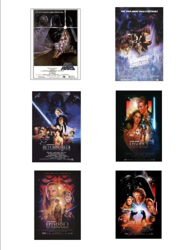 Star Wars - Deluxe Set of 6 Movie Posters From ALL the Star Wars Movies