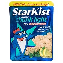 Starkist Premium Chunk Light Tuna in Sunflower Oil, 6.4-Ounce Pouches (Pack of 12)