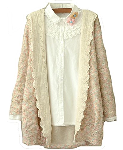 (フアングー)huanggu 緩いニット 長袖シャツ セーター コート 保温 トップス トレンディ 秋物 秋冬 ロング カジュアル 切り替えワンピース チュニック ニット レディース ニットワンピース