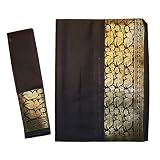 Produkt-Bild: Brokat Sari traditionelles Kleid aus Indien schwarz mit Blusenstoff und Wickelanleitung